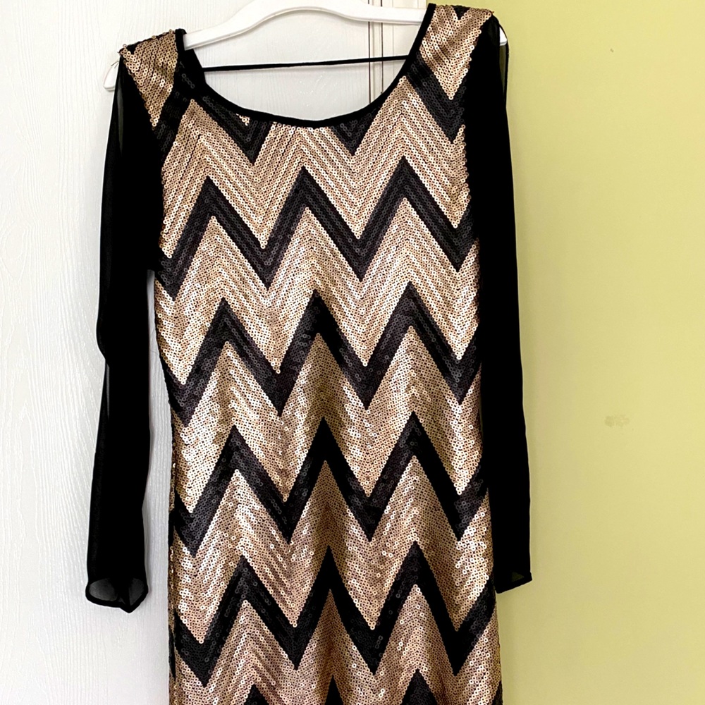 Black and Gold Chevron Dress